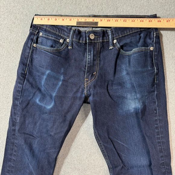 Levis Jeans Mens 32x32 Blue Solid Straight American Workwear Slim Dark Wash - Picture 5 of 11